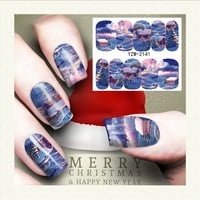 Апликација За Модни нокти елеонора Јапонски воден печат целосна лепенка зимска Божиќна повеќебојна сорта