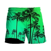 Машки Шорцеви Машки Печатени Шорцеви Нови Тропски Хавајски Плажа Мода Дише Обични Панталони Зелена 4xl