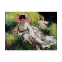 Трговска марка ликовна уметност „Womenените со парасол и мало дете“ платно уметност од Мастерс колекција