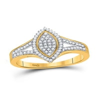 10kt бело злато женски тркалезен дијамантски срцев прстен CTTW