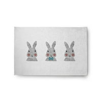 Едноставно Daisy 2 '3' Explorer Blue Bunny Triplets Велигденски килим килим
