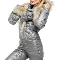 Женска Кожа Шиење Надолу Обложена Јакна Зимски Капут Со Јака Обложена Палто Жени Плус Големина Зимски Палта