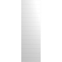 Ekena Millwork 15 W 32 H TRUE FIT PVC HORIONTAL SLAT модерен стил фиксиран монтиран ролетни, бели