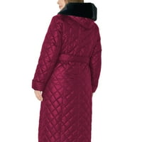 Популарни есенски зимски палта за женска зимска облека плус големина топол кожен памук памук со долг ракав јакна
