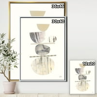 DesignArt 'Геометриска рамнотежа неутрална II' Shabby Chic Framed Canvas