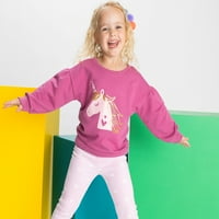 Garanimals Toddler Girl French Terry Graphic Sweatshirt, големини 12M-5T