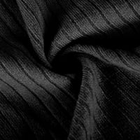 Тдокотски Есенски Џемпери За Жени - Плетени Модни Женски Џемпери Со Долги Ракави В-Врат Црна Големина М