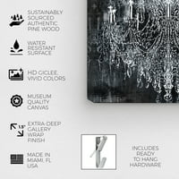 Wynwood Studio Fashion and Glam Wall Art Canvas отпечатоци „мелени кадифени лустери“ - црна, бела