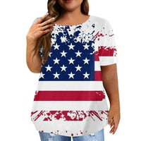 Луини 4-ти јули кошули жени знаме печатени лабави патриотски новитети маици L-5XL