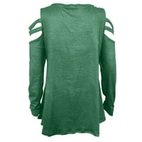 Женски Блузи Блуза Обични Графички Отпечатоци Со Долги Ракави Женски Маици Хенли Мода Зелена XL