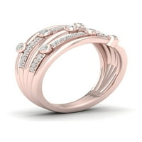 1 4CT TDW Diamond 10K розово златен ред дијамантски прстен