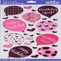 Wilton Sticpo Classic Classic Solid Multicolor Роденден роденден Девојче Винил налепници, парче