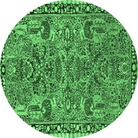 Ахгли Компанија Затворен Круг Ориентален Смарагд Зелен Традиционален Простор Килими, 3 ' Круг