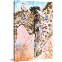 Giraffes Family 2 Сликарство печатење на завиткано платно