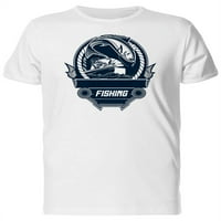 Риболов лого -сина уметничка маица мажи -Имисија од Шутрсток, машки голем