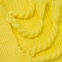 Луксузна акрилна мека фрлање кауч ќебето Camila Camila цврста боја плетена w Tassels 50 x60